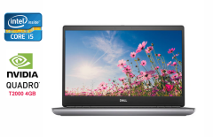 Мобильная рабочая станция Dell Precision 7550 / 15.6" (1920x1080) IPS / Intel Core i5-10400H (4 (8) ядра по 2.6 - 4.6 GHz) / 16 GB DDR4 / 480 GB SSD / nVidia Quadro T2000, 4 GB GDDR5, 128-bit / Fingerprint / Windows 10
