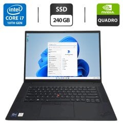 Мобильная рабочая станция Lenovo ThinkPad P1 Gen 3 / 15.6" (1920x1080) IPS / Intel Core i7-10750H (6 (12) ядер по 2.6 - 5.0 GHz) / 16 GB DDR4 / 240 GB SSD / nVidia Quadro T1000, 4 GB GDDR5, 128-bit / WebCam