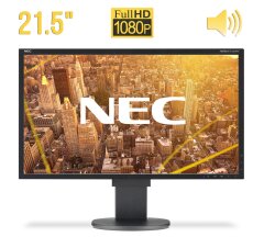 Монітор Б-клас NEC MultiSync EA224WMi / 21.5" (1920x1080) IPS / HDMI, DisplayPort, DVI, VGA, USB, Audio / Вбудовані колонки 2x 1W / VESA 100x100