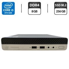 Неттоп HP ProDesk 400 G4 Desktop Mini USFF / Intel Core i5-8500T (6 ядер по 2.1 - 3.5 GHz) / 8 GB DDR4 / 256 GB SSD M.2 / Intel UHD Graphics 630 / Блок живлення