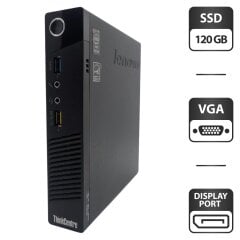 Неттоп Lenovo ThinkCentre M73 Tiny USFF / Intel Pentium G3240T (2 ядра по 2.7 GHz) / 8 GB DDR3 / 120 GB SSD / Intel HD Graphics / Wi-Fi / Bluetooth / Блок питания
