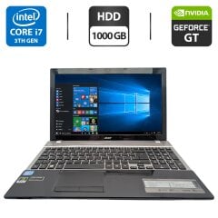 Ноутбук Acer Aspire V3-571G / 15.6" (1366x768) TN / Intel Core i7-3630QM (4 (8) ядра по 2.4 - 3.4 GHz) / 8 GB DDR3 / 1000 GB HDD / nVidia GeForce GT 640M, 2 GB GDDR3, 128-bit / WebCam / DVD-ROM