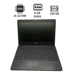 Ноутбук Acer TravelMate P243 / 14" (1366x768) TN / Intel Core i5-3210M (2 (4) ядра по 2.5 - 3.1 GHz) / 6 GB DDR3 / 320 GB HDD / Intel HD Graphics 4000 / WebCam