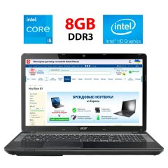 Ноутбук Acer TravelMate P273-M / 17" (1600x900) TN / Intel Core i5-3230M (2 (4) ядра по 2.6 - 3.2 GHz) / 8 GB DDR3 / 128 GB SSD / Intel HD Graphics 4000 / WebCam 