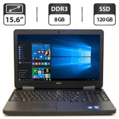 Ноутбук Б-класс Dell Latitude E5540 / 15.6" (1366x768) TN / Intel Core i5-4200U (2 (4) ядра по 1.6 - 2.6 GHz) / 8 GB DDR3 / 120 GB SSD / Intel HD Graphics 4400 / WebCam / DVD-ROM / VGA