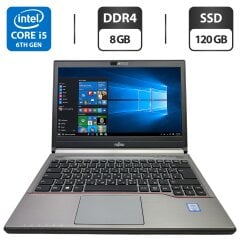 Ноутбук Б-класс Fujitsu LifeBook E736 / 13.3" (1920x1080) IPS / Intel Core i5-6200U (2 (4) ядра по 2.3 - 2.8 GHz) / 8 GB DDR4 / 120 GB SSD / Intel HD Graphics 520 / WebCam