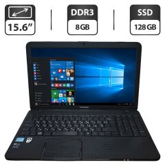 Ноутбук Б-класс Toshiba Satellite C850-1LN / 15.6" (1366x768) TN / Intel Core i3-2348M (2 (4) ядра по 2.3 GHz) / 8 GB DDR3 / 128 GB SSD / Intel HD Graphics 3000 / WebCam / DVD-ROM