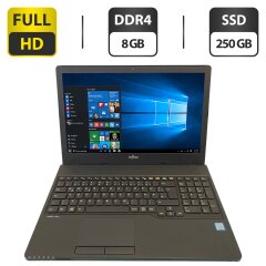 Ноутбук Fujitsu LifeBook A557 / 15.6" (1920x1080) IPS / Intel Core i5-7200U (2 (4) ядра по 2.5 - 3.1 GHz) / 8 GB DDR4 / 250 GB SSD / Intel HD Graphics 620 / WebCam / DVD-ROM