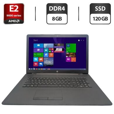 Ноутбук HP 17-bs036ng / 17.3" (1600x900) TN / AMD E2-9000e (2 ядра по 1.5 - 2.0 GHz) / 8 GB DDR4 / 120 GB SSD / AMD Radeon R2 Graphics / WebCam / DVD-ROM Ноутбук HP 17-bs036ng / 17.3" (1600x900) TN / AMD E2-9000e (2 ядра по 1.5 - 2.0 GHz) / 8 GB DDR4 / 120 GB SSD / AMD Radeon R2 Graphics / WebCam / DVD-ROM
