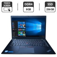 Ноутбук Lenovo ThinkPad T460s / 14" (1920x1080) IPS Touch / Intel Core i5-6300U (2 (4) ядра по 2.4 - 3.0 GHz) / 8 GB DDR4 / 256 GB SSD / Intel HD Graphics 520 / WebCam