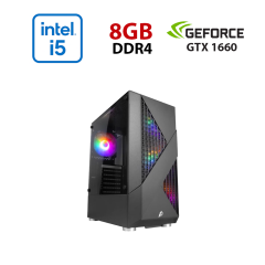 Новий ігровий ПК FORSAGE F4-3R1 Color LED Tower / Intel Core i5-10400F (6 (12) ядер по 2.9 - 4.3 GHz) / 8 GB DDR4 / 480 GB SSD / nVidia GeForce GTX 1660, 6 GB GDDR6, 192-bit