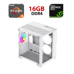 Новый игровой ПК Ice Infinity Mini White Tower / AMD Ryzen 5 5500 (6 (12) ядер по 3.6 - 4.2 GHz) / 16 GB DDR4 / 480 GB SSD / nVidia GeForce GTX 1070, 8 GB GDDR5, 256-bit