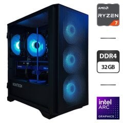 Збірка під замовлення: новий ігровий ПК Montech Air 100 ARGB Tower / AMD Ryzen 7 5700X (8 (16) ядер по 3.4 - 4.6 GHz) / 32 GB DDR4 / 1000 GB SSD M.2 / Intel Arc B580, 12 GB GDDR6, 192-bit / 650W