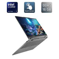 Ультрабук-трансформер Б-класс Lenovo Yoga 7 2in1 / 16" (1920x1200) IPS Touch / Intel Core Ultra 7 256V (8 ядер по 2.2 - 4.8 GHz) / 16 GB DDR5 / 1000 GB SSD / Intel Arc 140V GPU / WebCam / TouchID