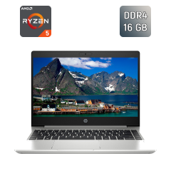 Ультрабук Б-клас HP ProBook 455 G7 / 15.6" (1920x1080) IPS / AMD Ryzen 5 4500U (6 ядер по 2.3 - 4.0 GHz) / 16 GB DDR4 / 256 GB SSD / AMD Radeon RX Vega 6 Graphics / TouchID / WebCam
