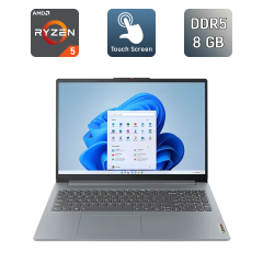 Ультрабук Lenovo IdeaPad Slim 3 / 15.6" (1920x1080) IPS Touch / AMD Ryzen 5 7520U (4 (8) ядра по 2.8 - 4.3 GHz) / 8 GB DDR5 / 512 GB SSD / AMD Radeon 610M / WebCam
