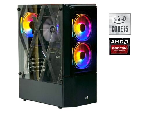 Ігровий ПК AeroCool Tower / Intel Core i5-10400F (6 (12) ядер по 2.9 - 4.3 GHz) / 16 GB DDR4 / 256 GB SSD + 1000 GB HDD / AMD  Radeon RX 5700, 8 GB GDDR6, 256-bit / 550W