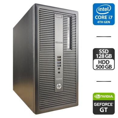 Комп'ютер HP ProDesk 600 G1 Tower / Intel Core i7-4770 (4 (8) ядра по 3.4 - 3.9 GHz) / 16 GB DDR3 / 128 GB SSD + 500 GB HDD / nVidia GeForce GT 610, 2 GB GDDR3, 64-bit