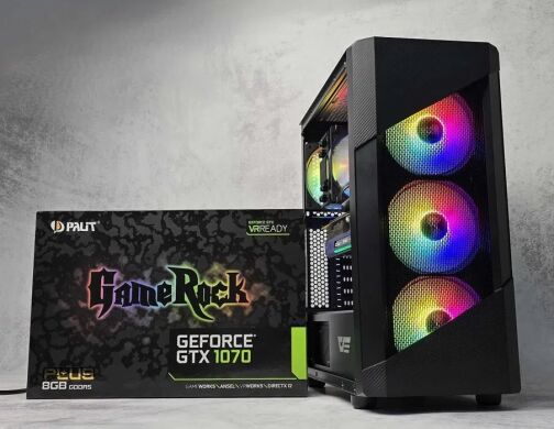 Игровой ПК DarkFlash Pollux Tower / Intel Core i3-12100F (4 (8) ядра по 3.3 - 4.3 GHz) / 16 GB DDR4 / 512 GB SSD M.2 / nVidia GeForce GTX 1070, 8 GB GDDR5, 256-bit / 600W