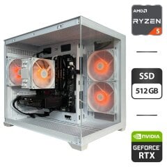 Игровой ПК Gamdias Aura GC10M V2 WH ARGB White Tower / AMD Ryzen 5 5600X (6 (12) ядер по 3.7 - 4.6 GHz) / 16 GB DDR4 / 512 GB SSD / nVidia GeForce RTX 5060, 8 GB GDDR7, 128-bit / 750W