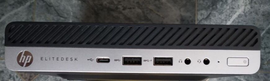 Неттоп HP EliteDesk 800 G4 Desktop Mini USFF / Intel Core i5-8500 (6 ядер по 3.0 - 4.1 GHz) / 8 GB DDR4 / 128 GB SSD / Intel UHD Graphics 630 / DisplayPort + Блок питания