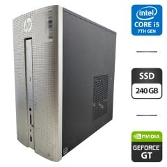 Комп'ютер HP Pavilion 550-p070ng Tower / Intel Core i5-7400 (4 ядра по 3.0 - 3.5 GHz) / 16 GB DDR4 / 240 GB SSD M.2 / nVidia GeForce GT 730, 2 GB GDDR5, 64-bit / DVD-ROM