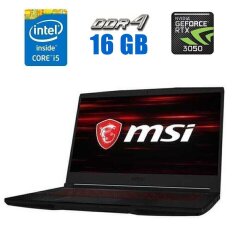 Игровой ноутбук MSI GF63 Thin 10UC-440US / 15.6" (1920x1080) IPS / Intel Core i5-10500H (6 (12) ядра по 2.5 - 4.5 GHz) / 16 GB DDR4 / 480 GB SSD / nVidia GeForce RTX 3050, 4 GB GDDR6, 128-bit / WebCam
