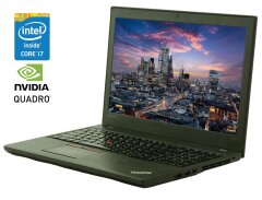 Мобильная рабочая станция Lenovo ThinkPad W550s / 15.6" (2880x1620) IPS / Intel Core i7-5500U (2 (4) ядра по 2.4 - 3.0 GHz) / 16 GB DDR3 / 240 GB SSD / nVidia Quadro K620M, 2 GB DDR3, 64-bit / WebCam / Win 10 Pro