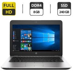 Нетбук HP EliteBook 820 G4 / 12.5" (1920x1080) IPS / Intel Core i5-7200U (2 (4) ядра по 2.5 - 3.1 GHz) / 8 GB DDR4 / 240 GB SSD / Intel HD Graphics 620 / WebCam