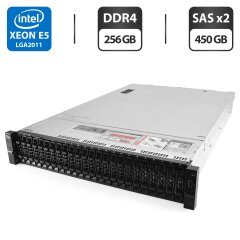 Сервер Dell PowerEdge R730xd 24SFF 2U Rack / 2x Intel Xeon E5-2690 v4 (14 (28) ядер по 2.6 - 3.5 GHz) / 256 GB DDR4 / 2x 450 GB SAS / Matrox G200eR2 / 2x 750W
