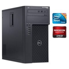 Игровой ПК Dell Precision T1700 Tower / Intel Xeon E3-1241 v3 (4 (8) ядра по 3.5 - 3.9 GHz) / 16 GB DDR3 / 256 GB SSD + 1000 GB HDD / AMD Radeon RX 580, 8 GB GDDR5, 256-bit / DVD-RW / Win 10 Pro + Кабель питания