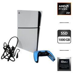 Ігрова консоль Б-клас Sony PlayStation PS5 CFI-2015 Slim Digital Edition / AMD Ryzen Zen 2 Custom (8 ядер по 3.5 GHz) / 16 GB GDDR6 / 1000 GB SSD / AMD Radeon RDNA 2, 16 GB GDDR6, 256-bit / Wi-Fi + джойстик