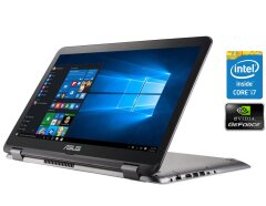 Игровой ноутбук Asus VivoBook Flip R518UQ / 15.6" (1920x1080) IPS Touch / Intel Core i7-7500U (2 (4) ядра по 2.7 - 3.5 GHz) / 12 GB DDR4 / 128 GB SSD M.2 / nVidia GeForce 940MX, 2 GB GDDR5, 64-bit / WebCam