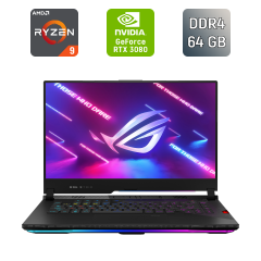 Ігровий ноутбук Asus ROG Stix G533QS / 15.6" (1920x1080) IPS / AMD Ryzen 9 5900HX (8 (16) ядер по 3.3 - 4.6 GHz) / 64 GB DDR4 / 2000 GB SSD / nVidia GeForce RTX 3080, 16 GB GDDR6, 256-bit / Windows 11