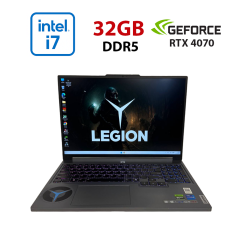 Ігровий ноутбук Б-клас Lenovo Legion 5 16IRX9 / 16" (2560x1600) IPS / Intel Core i7-14700HX (20 (28) ядра по 1.5 - 5.5 GHz) / 32 GB DDR5 / 1000 GB SSD NVMe / nVidia GeForce RTX 4070, 8 GB GDDR6, 128-bit / WebCam
