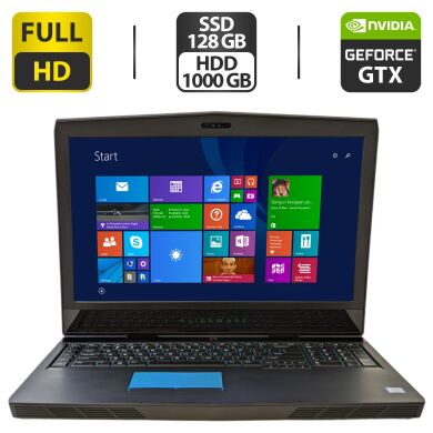 Ігровий ноутбук Dell Alienware 17 R4 P31E / 17.3" (1920x1080) IPS / Intel Core i7-6700HQ (4 (8) ядер по 2.6 - 3.5 GHz) / 16 GB DDR4 / 128 GB SSD + 1000 GB HDD / nVidia GeForce GTX 1070, 8 GB GDDR5, 256-bit / HDMI