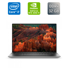 Ігровий ноутбук Dell XPS 15 9510 / 15.6" (1920x1080) IPS / Intel Core i7-11800H (8 (16) ядер по 2.3 - 4.6 GHz) / 32 GB DDR4 / 512 GB SSD / nVidia GeForce RTX 3050 Ti, 4 GB GDDR6, 128-bit / WebCam / TouchID / Windows 11