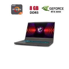 Ігровий ноутбук MSI Thin A15 B7UC-009NEU / 15.6" (1920x1080) IPS / AMD Ryzen 5 7535HS (6 (12) ядер по 3.3 - 4.55 GHz) / 8 GB DDR5 / 512 GB SSD / nVidia GeForce RTX 3050, 4 GB GDDR6, 128-bit / WebCam