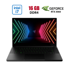Игровой ноутбук Razer Blade 15 Base 2021RZ09-0369 / 15.6" (1920x1080) IPS / Intel Core i7-10750H (6 (12) ядер по 2.6 - 5.0 GHz) / 16 GB DDR4 / 512 GB SSD / nVidia GeForce RTX 3060, 6 GB GDDR6, 192-bit / WebCam