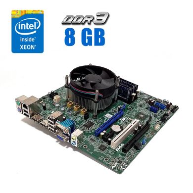 Комплект: Материнская плата Dell Optiplex 7020 / Intel Xeon E3-1240 v3 (4 (8) ядра по 3.4 - 3.8 GHz) (аналог i7-4770) / 8 GB DDR3 / Кулер Dell