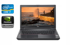 Мобільна робоча станція Б-клас Fujitsu Celsius H780 / 15.6" (1920x1080) IPS / Intel Core i7-8750H (6 (12) ядер по 2.2 - 4.1 GHz) / 16 GB DDR4 / 512 GB SSD / nVidia Quadro P600, 4 GB GDDR5, 128-bit / USB Type-C / HDMI / WebCam / VGA