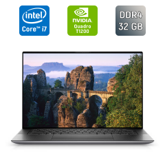 Мобільна робоча станція Dell Precision 5560 / 15.6" (1920x1200) IPS / Intel Core i7-11800H (8 (16) ядер по 2.3 - 4.6 GHz) / 32 GB DDR4 / 512 GB SSD / nVidia Quadro T1200, 4 GB GDDR6, 128-bit / TouchID / WebCam / Windows 11