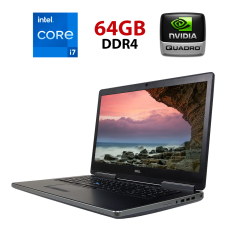 Мобільна робоча станція Dell Precision 7730 / 17.3" (1920x1080) IPS / Intel Core i7-8750H (6 (12) ядер по 2.2 - 4.1 GHz) / 64 GB DDR4 / 512 GB SSD / nVidia Quadro P5200, 16 GB GDDR5, 256-bit / WebCam
