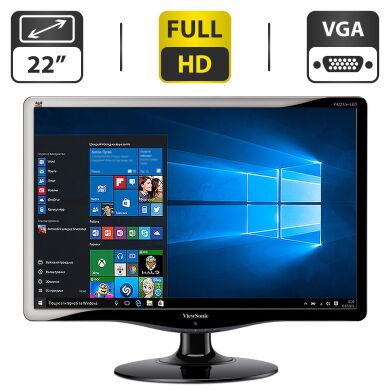 Монитор Б-класс ViewSonic VA2231W / 22" (1920x1080) TN / VGA, DVI / VESA 100x100 + Кабели (VGA и питания) в комплекте