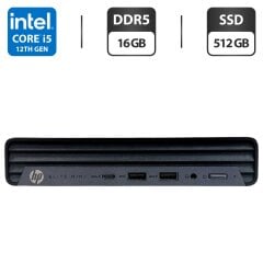 Неттоп HP Elite Mini 800 G9 USFF / Intel Core i5-12500T (6 (12) ядер по 2.2 - 4.4 GHz) / 16 GB DDR5 / 512 GB SSD / Intel UHD Graphics 770 / Блок питания
