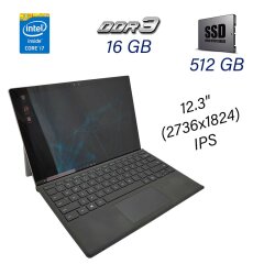 Нотбук Microsoft Surface Pro 4 Grey / 12.3" (2736х1824) IPS / Intel Core i7-6650U (2 (4) ядра по 2.2 - 3.4 GHz) / 16 GB DDR3 / 512 GB SSD / WebCam / USB 3.0