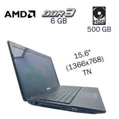 Ноутбук Asus K53BE / 15.6" (1366x768) TN / AMD E-450 (2 ядра по 1.7 GHz) / 6 GB DDR3 / 500 GB HDD / AMD Radeon HD 6450M, 1 GB DDR3, 64-bit / АКБ не тримає