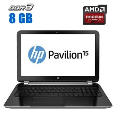 Ноутбук Б-класс HP 15-g003ws / 15.6" (1366x768) TN / AMD E1-2100 (2 ядра по 1.0 GHz) / 8 GB DDR3 / 500 GB HDD / AMD Radeon HD 8210 Graphics / WebCam / DVD-RW 