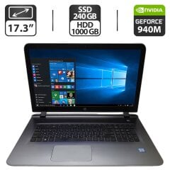 Ноутбук Б-класс HP Pavilion 80A5 / 17.3" (1600x900) TN / Intel Core i5-6200U (2 (4) ядра по 2.3 - 2.8 GHz) / 8 GB DDR3 / 240 GB SSD + 1000 GB HDD / nVidia GeForce 940M, 2 GB GDDR3, 64-bit / WebCam + Беспроводная мышка