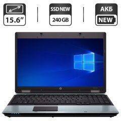 Ноутбук Б-клас HP ProBook 6555b / 15.6" (1366x768) TN / AMD Turion II P520 (2 ядра по 2.3 GHz) / 6 GB DDR3 / 240 GB SSD NEW / AMD Radeon HD 4200 Graphics / DVD-ROM / АКБ NEW / Windows 10 Pro